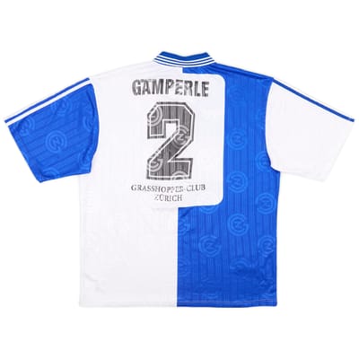 1996-97 Grasshoppers Player Issue Home/Training Shirt Gamperle #2 - 8/10 - (XL)