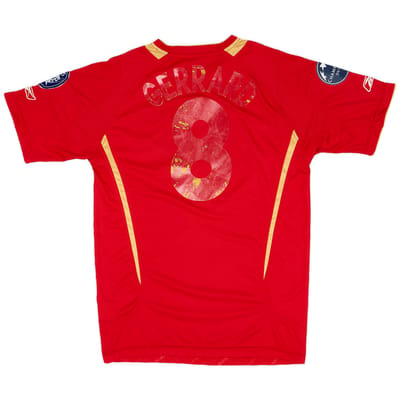 2005-06 Liverpool CL Home Shirt Gerrard #8 - 4/10 - (S)
