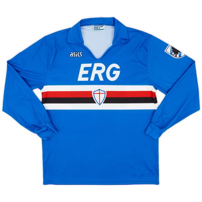 1991-92 Sampdoria Home L/S Shirt - 8/10 - (XL)