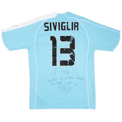 2005-06 Lazio Signed Home Shirt Siviglia #13 - 4/10 - (L)