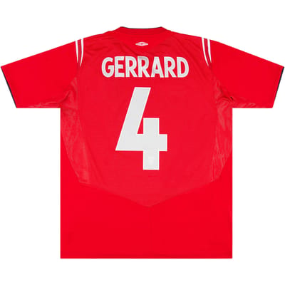2004-06 England Away Shirt Gerrard #4 - 8/10 - (S)