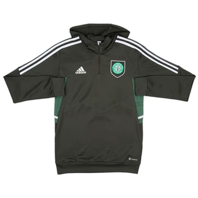 2022-23 Celtic adidas 1/4 Zip Hooded Drill Top - 10/10 - (S)