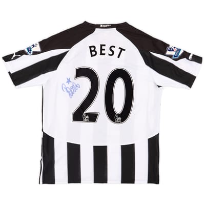 2010-11 Newcastle Match Issue Signed Home Shirt Best #20