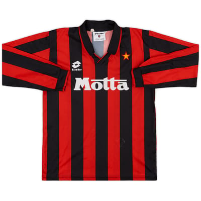 1993-94 AC Milan Home L/S Shirt - 6/10 - (15-16 Years)