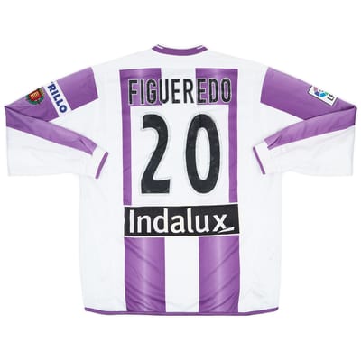 2004-05 Real Valladolid Match Issue Home L/S Shirt Figueredo #20