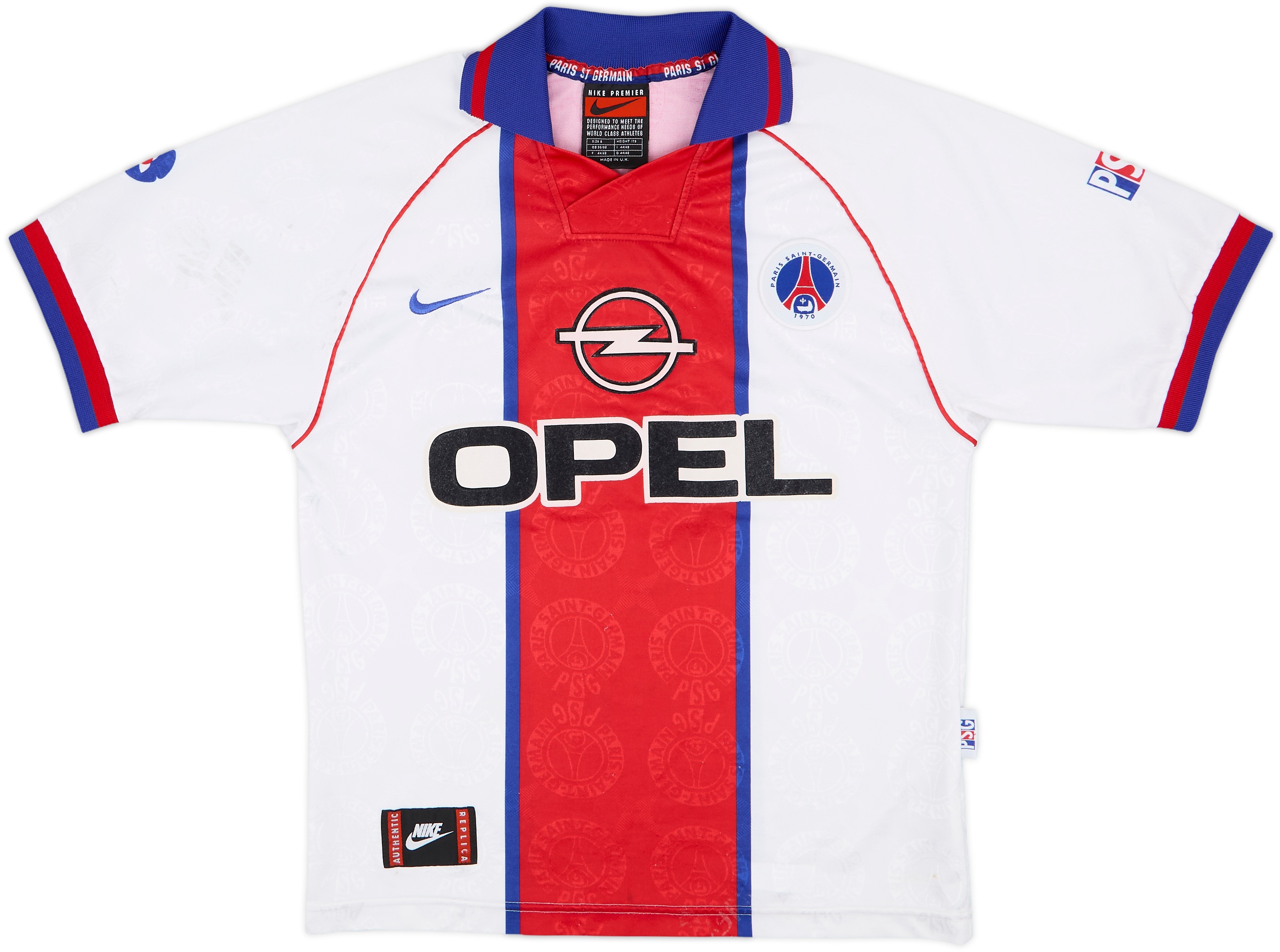 96-97 PARIS SAINT GERMAINユニフォーム NIKE　ナイキ 1996-97 Paris Saint-Germain Home Shirt - 6/10 - (L.Boys)