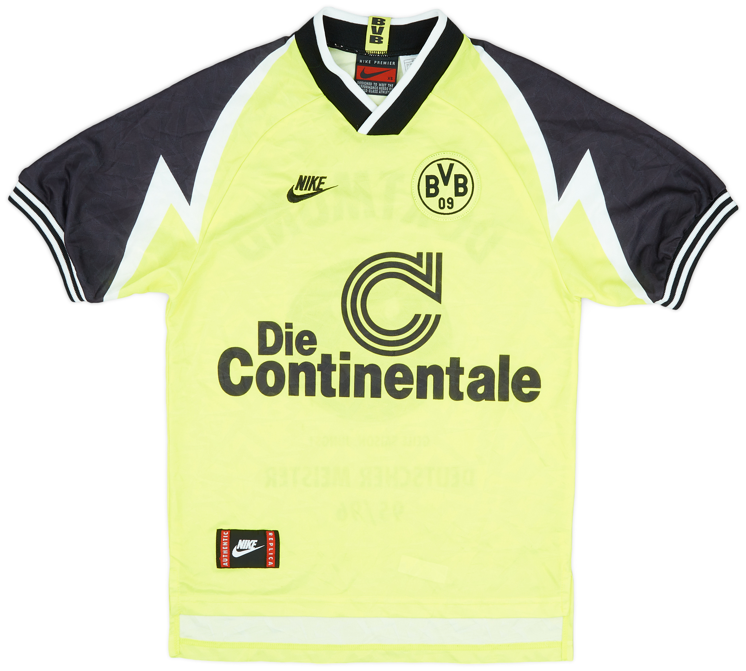 1995-96 Borussia Dortmund 'Deutscher Meister' Home Shirt - 9/10 - (XS)