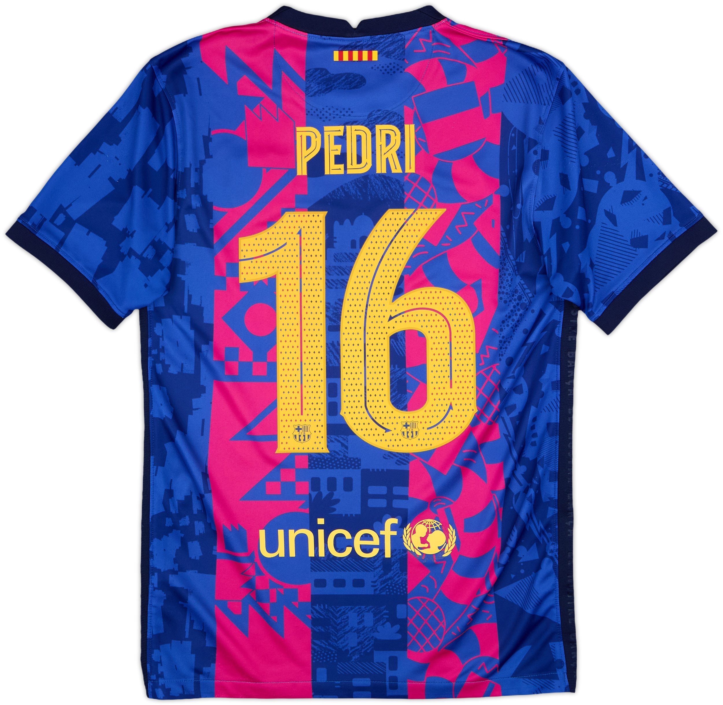 バルセロナ PEDRI 半袖 ユニフォーム 16 2021-22 Barcelona Third Shirt Pedri #16 - 9/10 - (S)