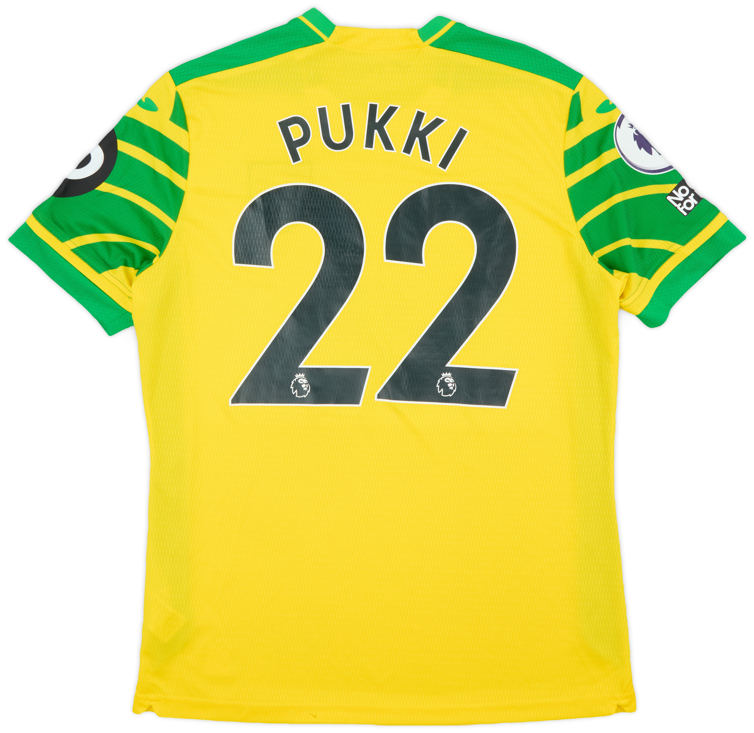 2021-22 Norwich Match Issue Home Shirt Pukki #22