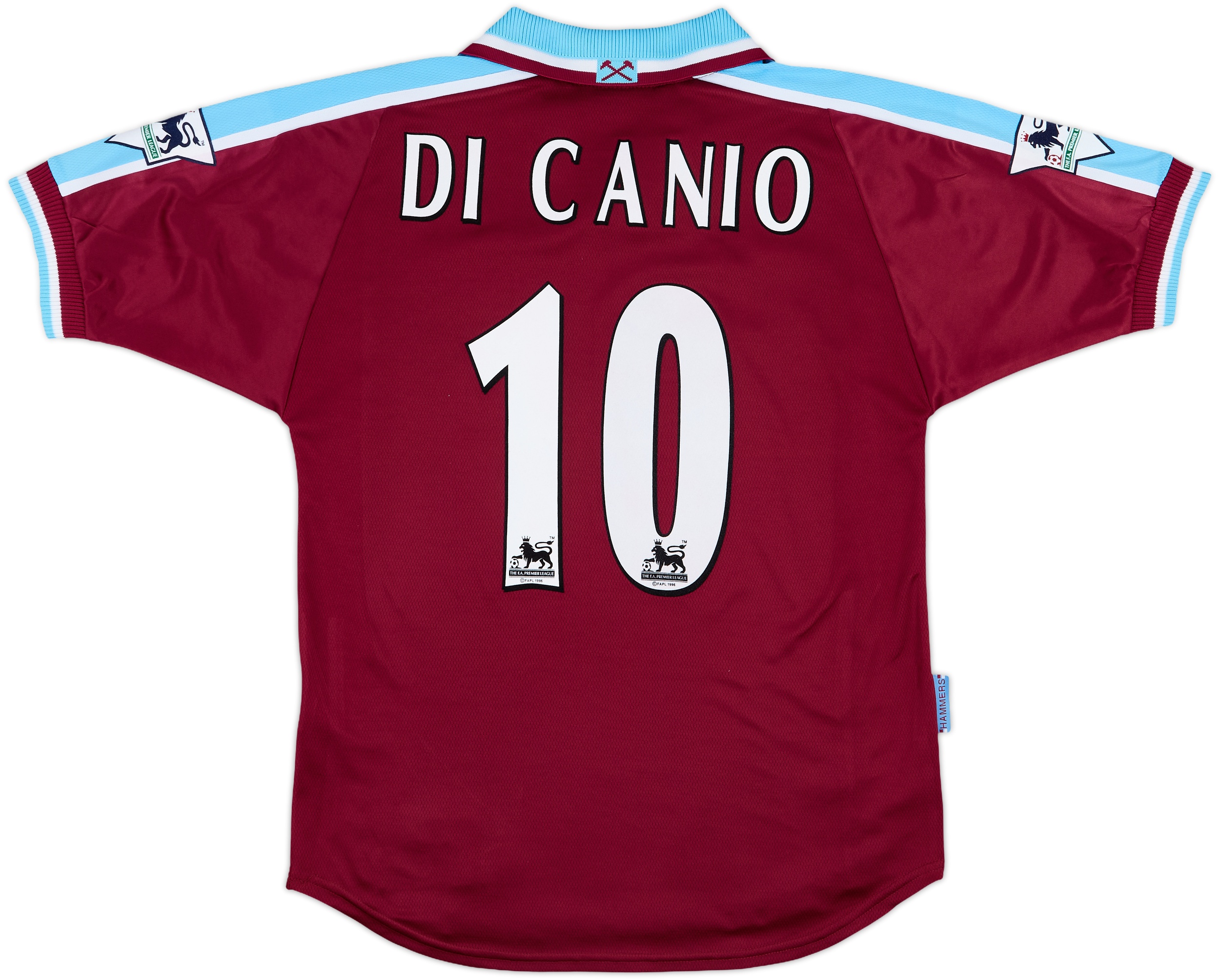 【当時物】99-01 ウェストハム ♯10 ディカーニオ【L-XL相当】ホーム 当時物】99-01 ウェストハム ♯10 ディカーニオ【L-XL相当】ホーム