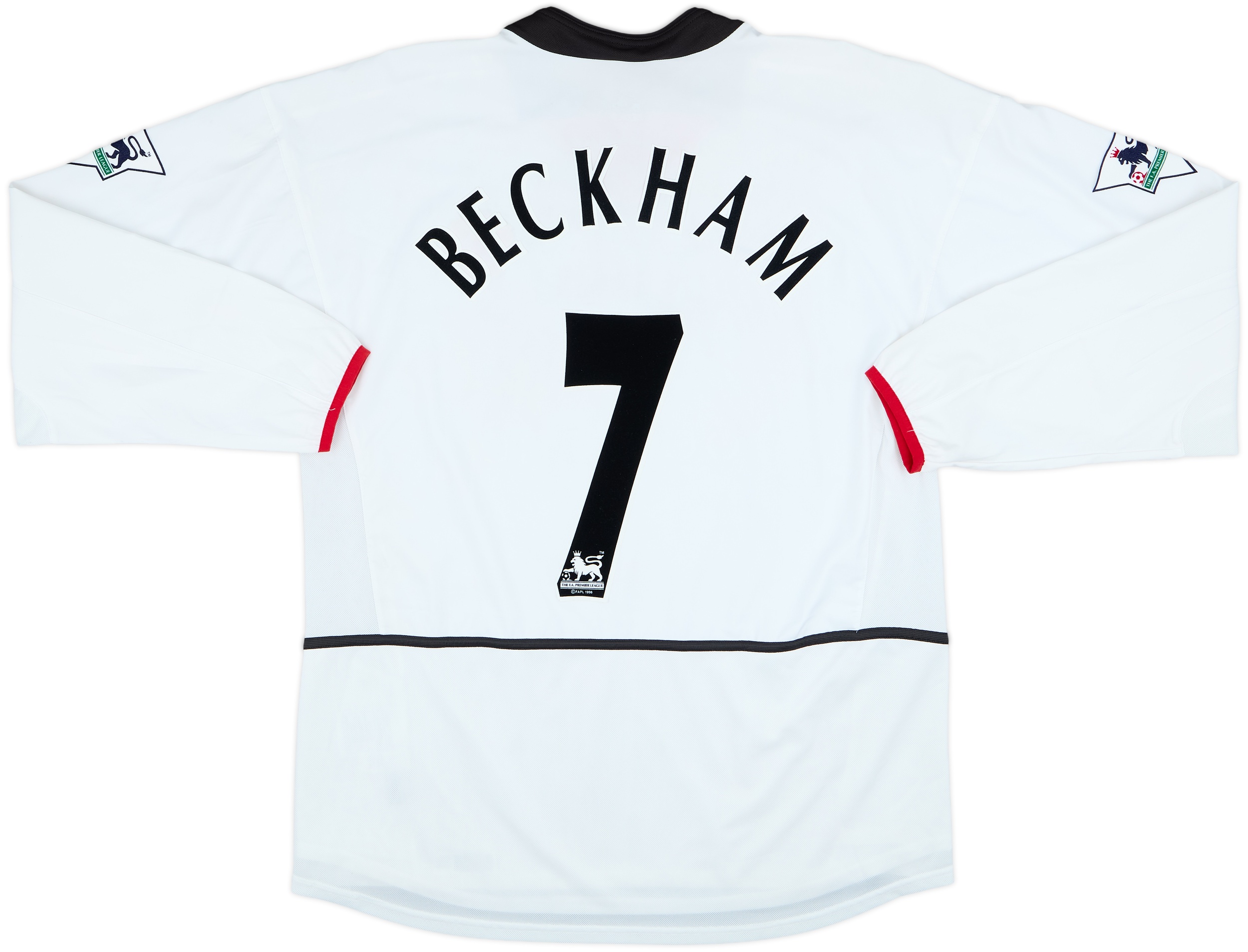 【正規02-03 ManchesterU Away L/S Beckham#7】 2002-03 Manchester United Away L/S Shirt Beckham #7 - 8/10 - (L)