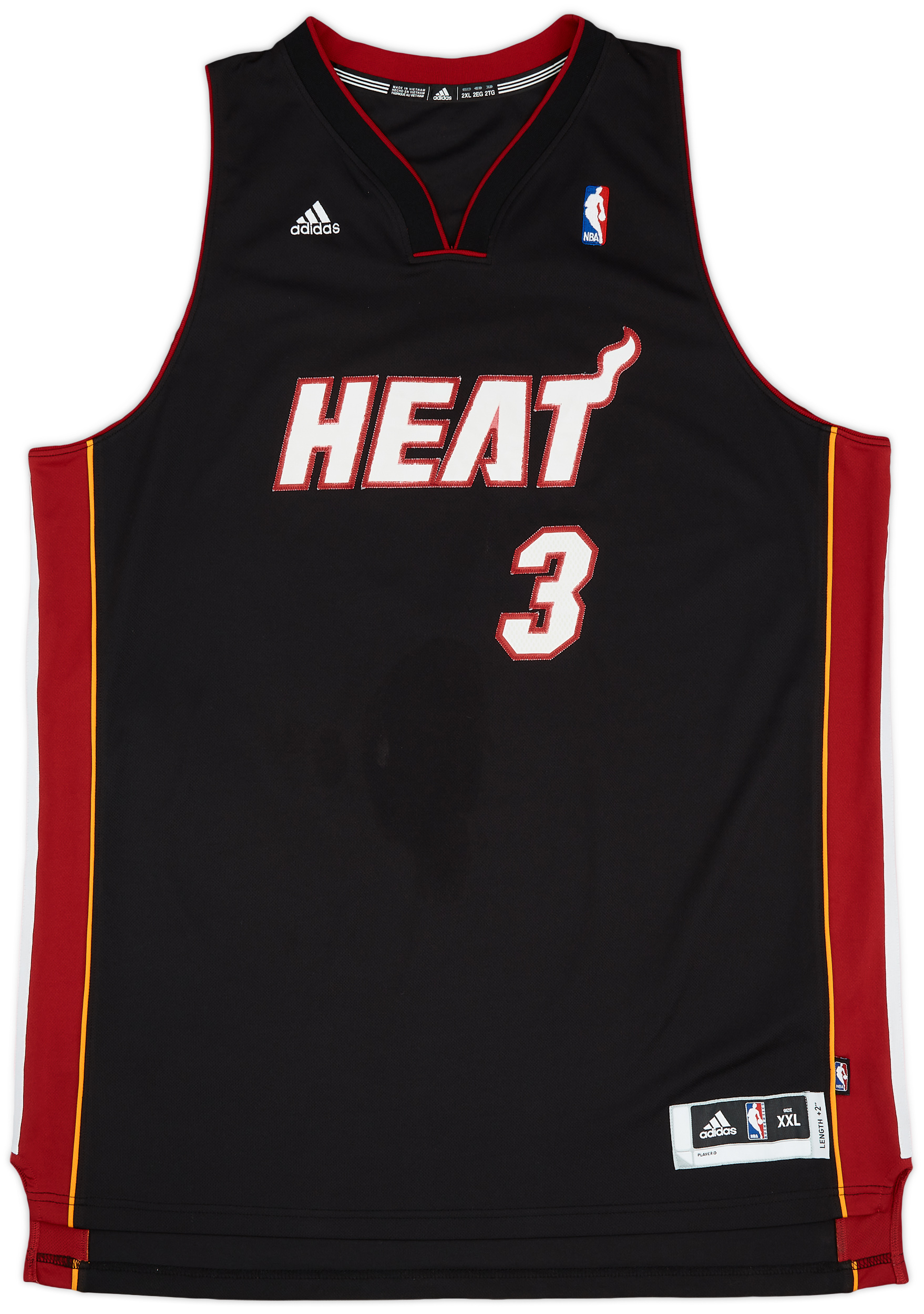 2010-12 Miami Heat Wade #3 adidas Swingman Away Jersey (Good) XXL