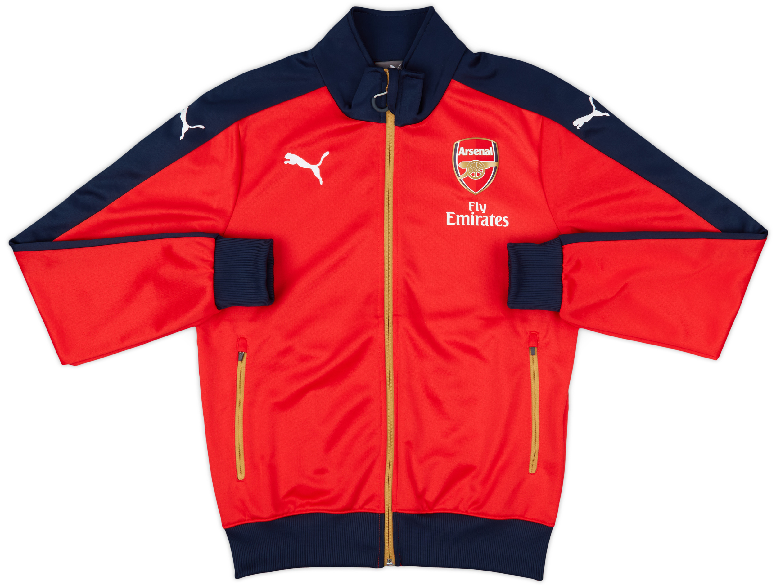 15-16 arsenal FC PUMA HARFJIP jacket M 赤 2015-16 Arsenal Puma Track Jacket - 8/10 - (S)