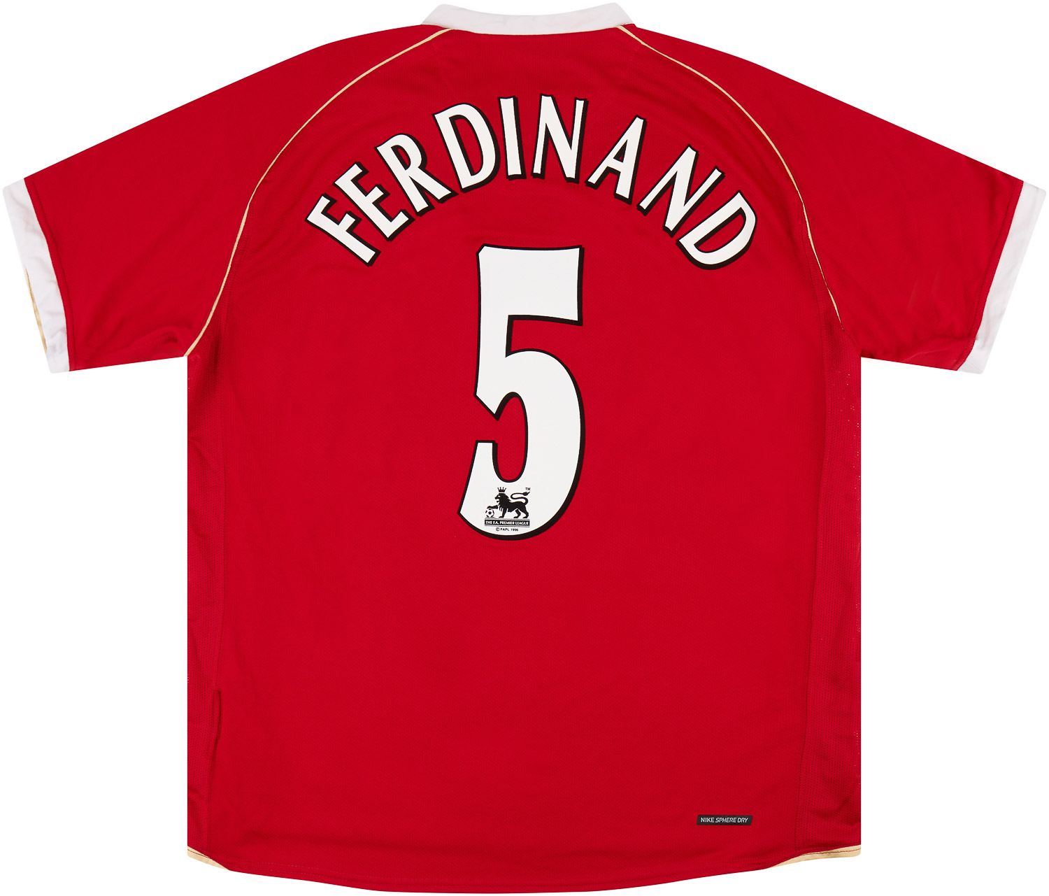 ウェア Manchester United #5 FERDINAND vodafone 2002-2003-2004 Manchester United Jersey Shirt Home Vodafone Nike