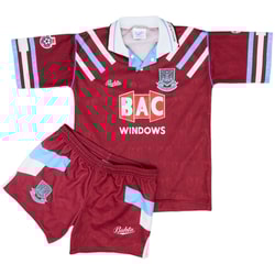 1991-92 West Ham Home Shirt & Shorts - 9/10 - (M.Boys)