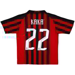2007-08 AC Milan Home Shirt Kaka #22 - 6/10 - (L.Boys)