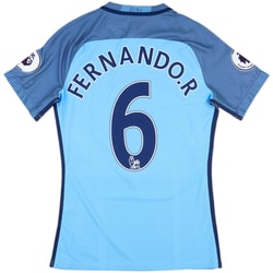 2016-17 Manchester City Match Issue Home Shirt Fernando.R #6
