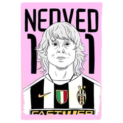 2003-04 Juventus Nedved #11 Serie A Icons A3 Poster/Print