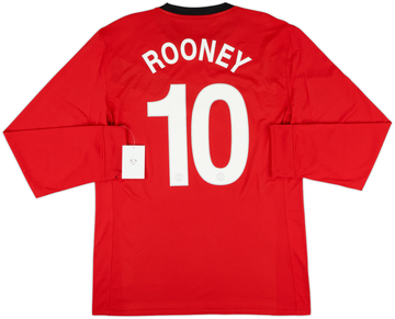 2009-10 Manchester United Player Issue Home L/S Shirt Rooney #10
