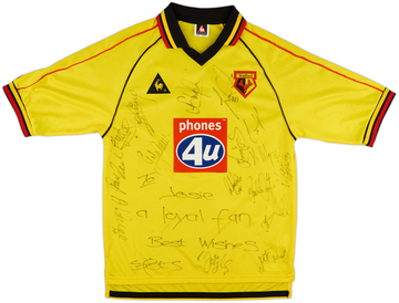 1999-01 Watford Squad Signed Home Shirt