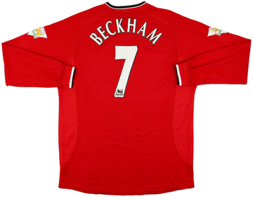 2000-02 Manchester United Home L/S Shirt Beckham #7