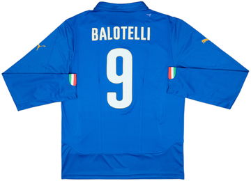 2014-15 Italy Authentic Home L/S Shirt Balotelli #9