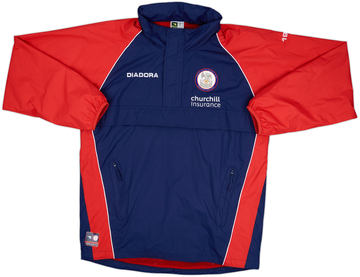 2005-06 Crystal Palace Diadora 1/4 Zip Hooded Rain Jacket