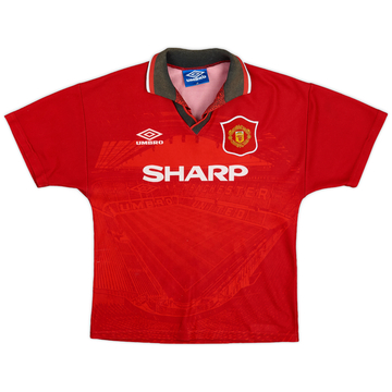 1994-96 Manchester United Home Shirt - 7/10 - (L.Boys)