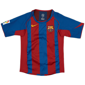 2004-05 Barcelona Home Shirt - 8/10 - (M.Boys)