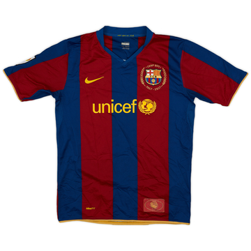 2007-08 Barcelona Home Shirt - 8/10 - (XL.Boys)