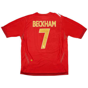 2006-08 England Away Shirt Beckham #7 - 6/10 - (L)
