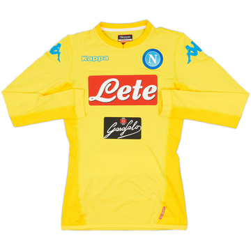 2017-18 Napoli Authentic Away L/S Shirt - 10/10 - (S)