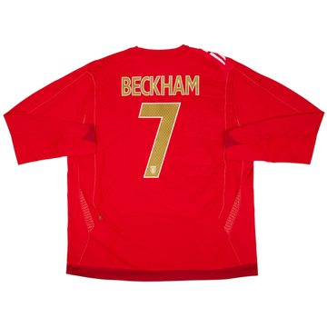 2006-08 England Away L/S Shirt Beckham #7 (XXL)