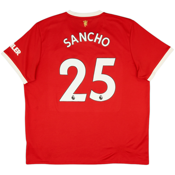 2021-22 Manchester United Home Shirt Sancho #25 - 9/10 - (XXL)