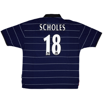 1999-00 Manchester United Away Shirt Scholes #18 (XXL)