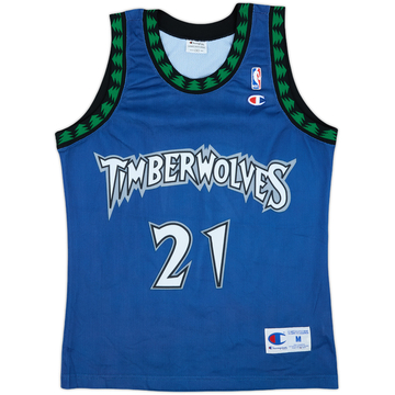 1996-07 Minnesota Timberwolves Garnett #21 Champion Away Jersey - 9/10 - (M)