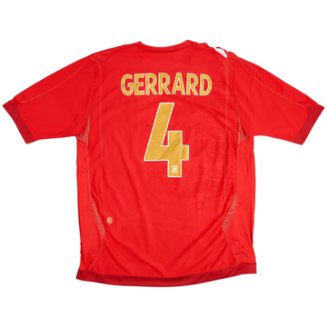 2006-08 England Away Shirt Gerrard #4 - 6/10 - (L)