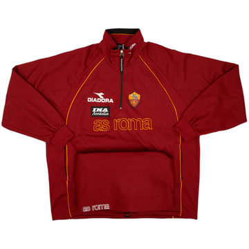 1999-00 Roma Diadora Player Issue 1/4 Zip Tracksuit - 7/10 - (XXL)