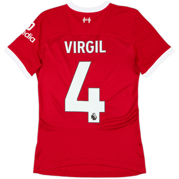 2023-24 Liverpool Authentic Home Shirt Virgil #4 - 9/10 - (S)