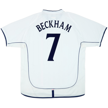2001-03 England Home Shirt Beckham #7 - 6/10 - (XL)