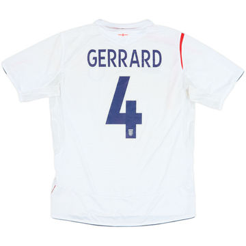 2005-07 England Home Shirt Gerrard #4 - 6/10 - (L)