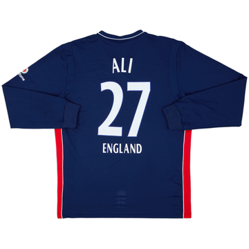 2008-09 England Cricket ODI Player Issue Away L/S Shirt Ali #27 - 9/10 - (XL)