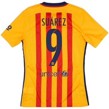 2015-16 Barcelona Authentic Away Shirt Suarez #9 - 7/10 - (S)