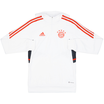 2022-23 Bayern Munich adidas 1/4 Zip Hooded Sweat Top - 7/10 - (XS)