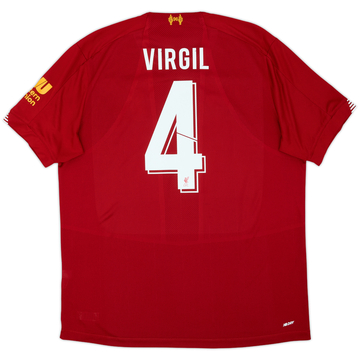2019-20 Liverpool Home Shirt Virgil #4 - 8/10 - (XL)