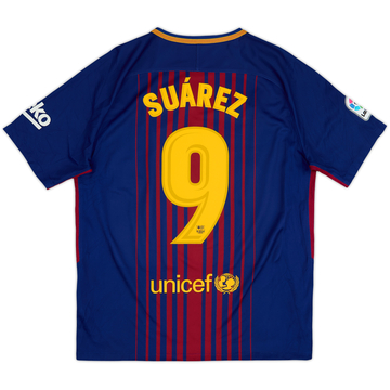 2017-18 Barcelona Home Shirt Suarez #9 - 6/10 - (L)