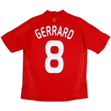 2008-10 Liverpool Home Shirt Gerrard #8 - 6/10 - (L.Boys)