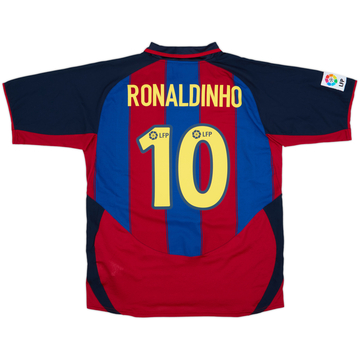 2003-04 Barcelona Home Shirt Ronaldinho #10 - 9/10 - (L)