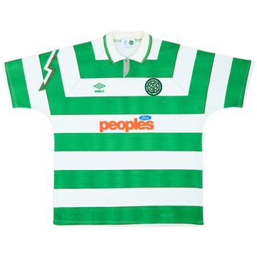 1991-92 Celtic Home Shirt - 7/10 - (XL)