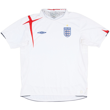 2005-07 England Home Shirt - 5/10 - (XL)